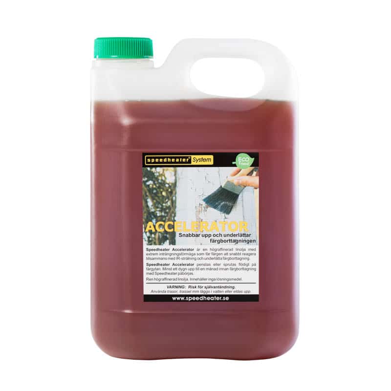 Solvent-free accelerator oil for fast paint removal – Speedheater System AB